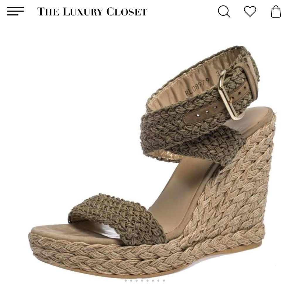 Stuart Weitzman Olive Braided Wedge Sandals